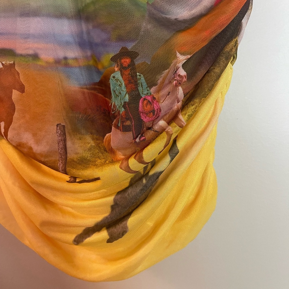 NWT Elsie & Fred rushed tube top novelty rawhide cowboy print size medium - Picture 4 of 10